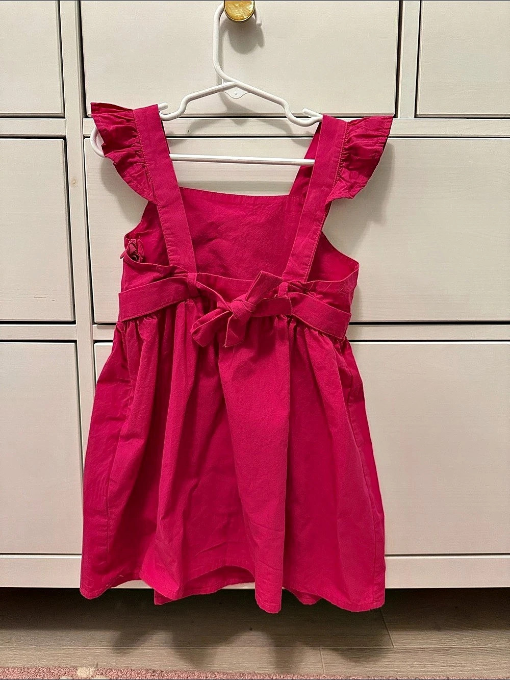 Girls Pink Ruffle Dress with Bow